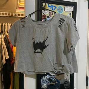 distressed crop top